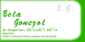 bela gonczol business card